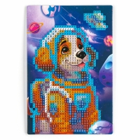 Алмазная мозаика для детей со светящимися стразами &laquo;Щенок в космосе&raquo;, 10 х 15 см, набор для творчества