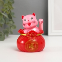 Маятник пластик "Счастливый кот в денежном мешке" белый 7х7х9 см Маятник пластик "Счастливый кот в денежном мешке" белый 7х7х9 см