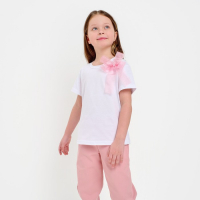 Футболка детская KAFTAN "Бантик", р.34 (122-128 см), белый