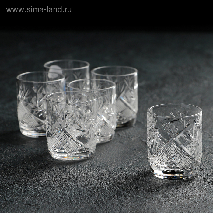 Набор стопок хрустальных для вина &laquo;Мельница&raquo;, 50 мл, 6 шт