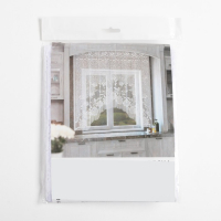 Тюль на кухню без шторной ленты, 170х160 см, цвет белый, 100% полиэстер Тюль на кухню без шторной ленты, 170х160 см, цвет белый, 100% полиэстер