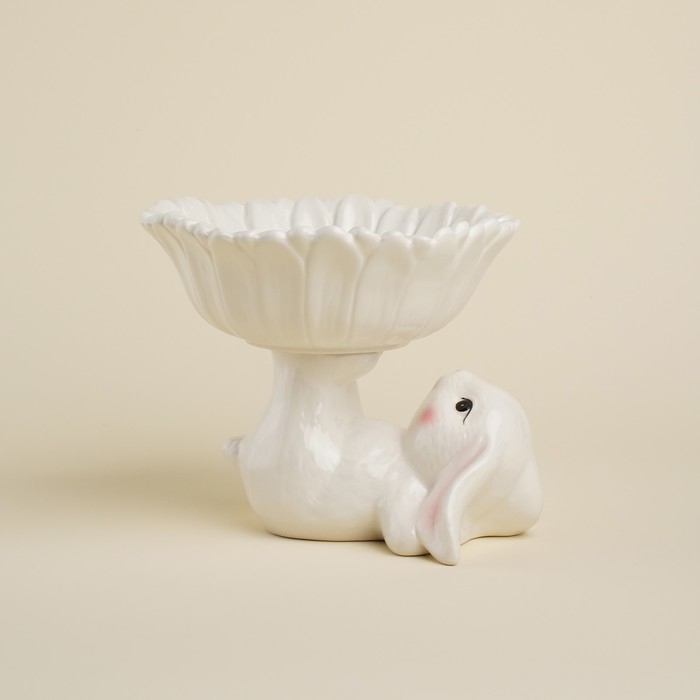 Конфетница керамическая SL Home «Лесные кролики», 19×17,5×15 см, цвет белый Конфетница керамическая SL Home «Лесные кролики», 19×17,5×15 см, цвет белый