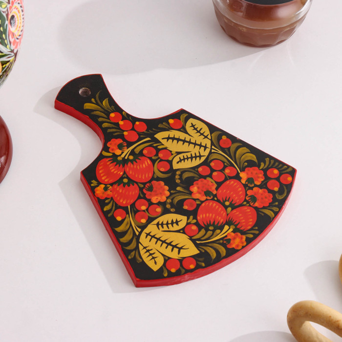 Доска разделочная &laquo;Лимонница&raquo;, хохлома