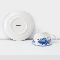 Сервиз чайный фарфоровый Доляна &laquo;Аззурро&raquo;, 12 предметов: 6 чашек 240 мл, 6 блюдец d=15,2 см, цвет белый
