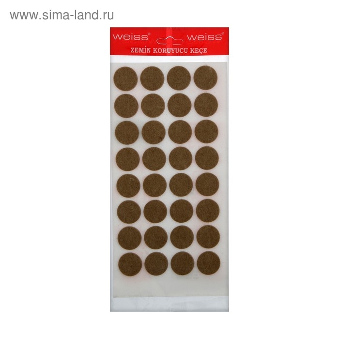 Подпятник войлочный d=24 мм, 32 шт., коричневый