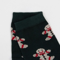 Носки детские &laquo;Печеньки&raquo; цвет тёмно-зелёный, размер 22-24
