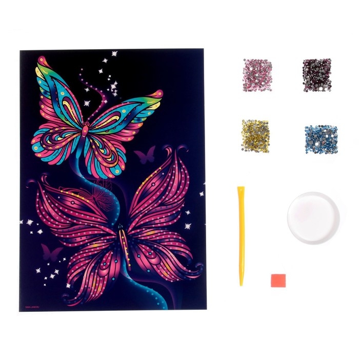 Алмазная мозаика с частичным заполнением для детей &laquo;Бабочки&raquo;