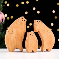 Сувенир-пазл "Семья пузатых котов", 3 шт ,14х11,5 см