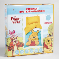 Постельное бельё 1,5 сп &laquo;Медвежонок Винни&raquo; 143х215 см, 150х214 см, 50х70 см -1 шт., поплин 125 г/м2