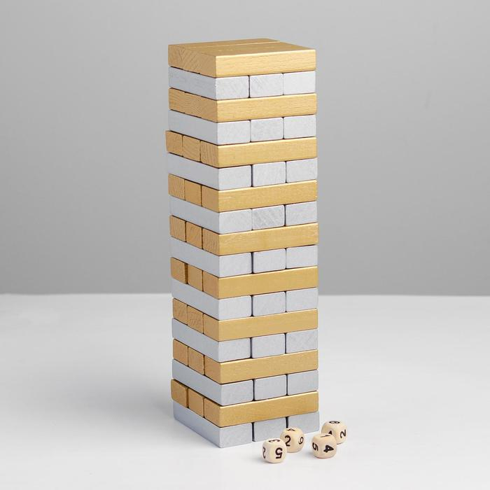 Головоломка дженга &laquo;Золото-серебро&raquo; 8&times;8&times;30 см