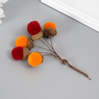 Цветы для декорирования "Хлопчик" оранжево-бордовый 1 букет= 6 веточек d=2 см 11 см