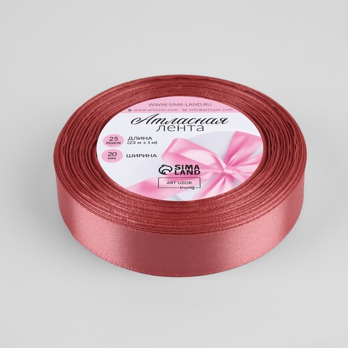 Лента атласная, 20 мм × 23 ± 1 м, цвет розовый антик №102 Лента атласная, 20 мм × 23 ± 1 м, цвет розовый антик №102
