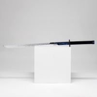 Сувенирное оружие "Катана Севена" 105 см, рельефный клинок, черная рукоять, пенополистирол