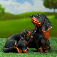 Садовая фигура "Собака Такса семья" 18х30х25см Садовая фигура "Собака Такса семья" 18х30х25см