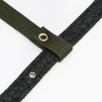 Шлейка брезентовая на фетре, восьмерка, регулируемая,2 см,ОШ 36-56см,ОГ 54-62 см, т. зелёная Шлейка брезентовая на фетре, восьмерка, регулируемая,2 см,ОШ 36-56см,ОГ 54-62 см, т. зелёная