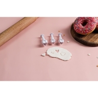 Набор плунжеров кондитерских Доляна &laquo;Сердечко&raquo;, 3 шт: 1,6&times;1,1 см, 1,4&times;1 см, 1&times;1 см, цвет белый