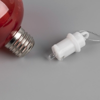 Ёлочный шар &laquo;Дед Мороз&raquo; красный, батарейки, 1 LED, свечение тёплое белое