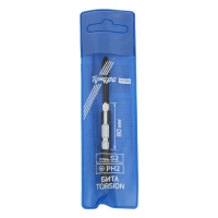 Бита ТУНДРА ПРОФИ, Torsion, сталь S2, PH2 х 90 мм, пвх-чехол Бита ТУНДРА ПРОФИ, Torsion, сталь S2, PH2 х 90 мм, пвх-чехол