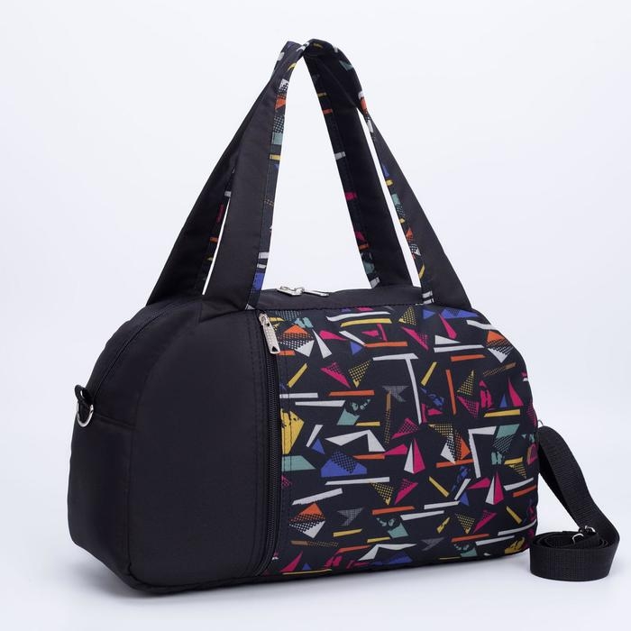 Сумка спортивная на молнии, наружный карман, длинный ремень, средний размер, цвет чёрный Сумка спортивная на молнии, наружный карман, длинный ремень, средний размер, цвет чёрный