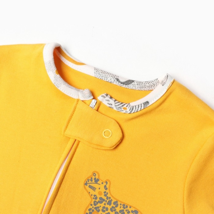 Комбинезон детский (3 шт.), цвет оранжевый/леопард/белый, рост 80 см