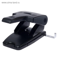 Дырокол МОЩНЫЙ на 65 листов, deVENTE Stripe, c линейкой, усиленный корпус, чёрный