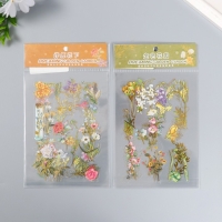 Наклейки "Золотистый цветник" набор 3 листа МИКС 14,6х10,5 см