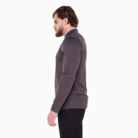 Поло мужское с длинным рукавом, цвет коричневый, размер 46 (M)