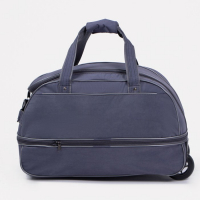 Сумка дорожная на колёсах, отдел на молнии с увеличением, наружный карман, цвет серый