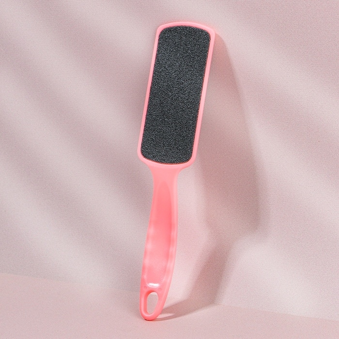 Пилка для ног, наждачная, двусторонняя, 20,5 см, цвет розовый