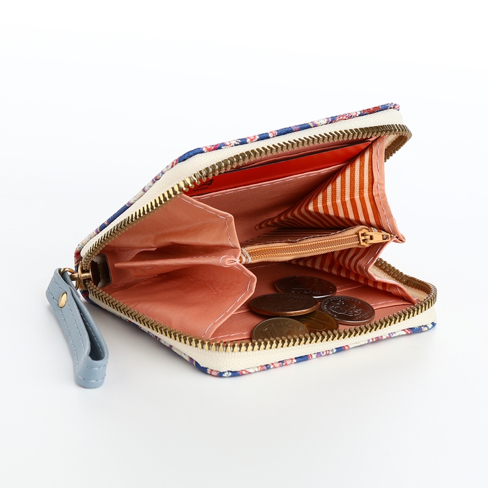 Кошелёк женский на молнии, цвет синий Кошелёк женский на молнии, цвет синий