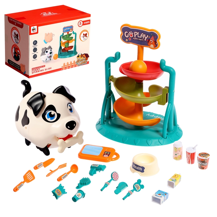 Пирамидка с итерактивным щенком &laquo;Догони шарик&raquo;, реагирует на звук