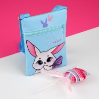 Подарочный набор для девочки &laquo;Белый зайчик&raquo;, сумка, резинки для волос, цвет голубой