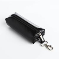 Ключница на молнии, длина 13 см, кольцо, карабин, цвет чёрный