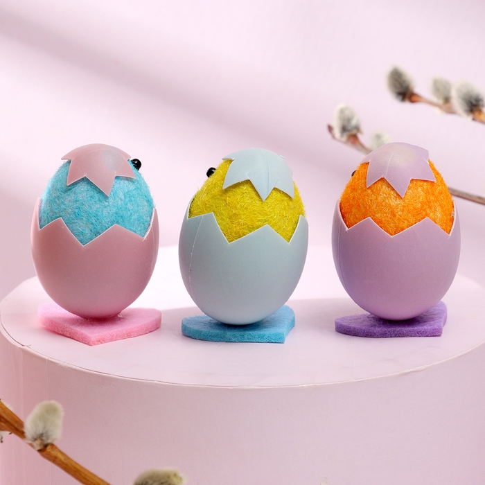 Набор для декора пасхальный &laquo;Цыплята&raquo; 3 шт., 4 &times; 11,5 &times; 6,5 см