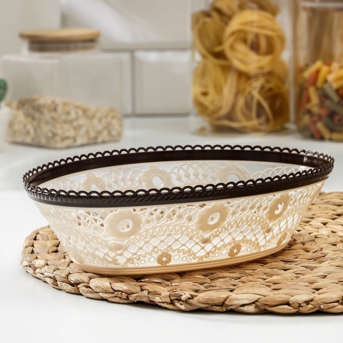 Ваза для хлеба и фруктов &laquo;Кружево&raquo;, цвет МИКС