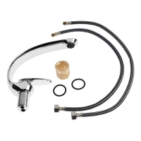 Смеситель для раковины ZEIN Z3879, однорычажный, интерьерный, высота 18 см, латунь, хром