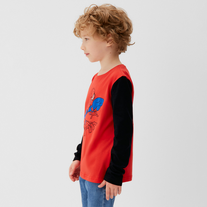 Джемпер детский MARVEL "Человек паук", рост 98-104 (30), красный/чёрный