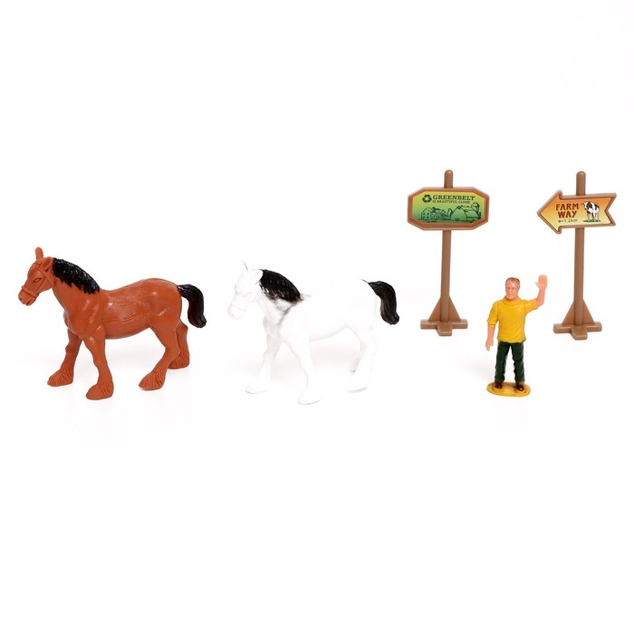 Конструктор винтовой &laquo;Трактор с коневозкой&raquo;, с отвёрткой, и аксессуарами