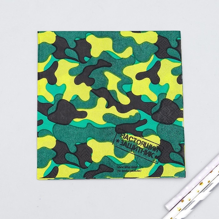 Салфетки бумажные &laquo;Настоящий защитник&raquo;, 25х25 см, набор 20 шт.