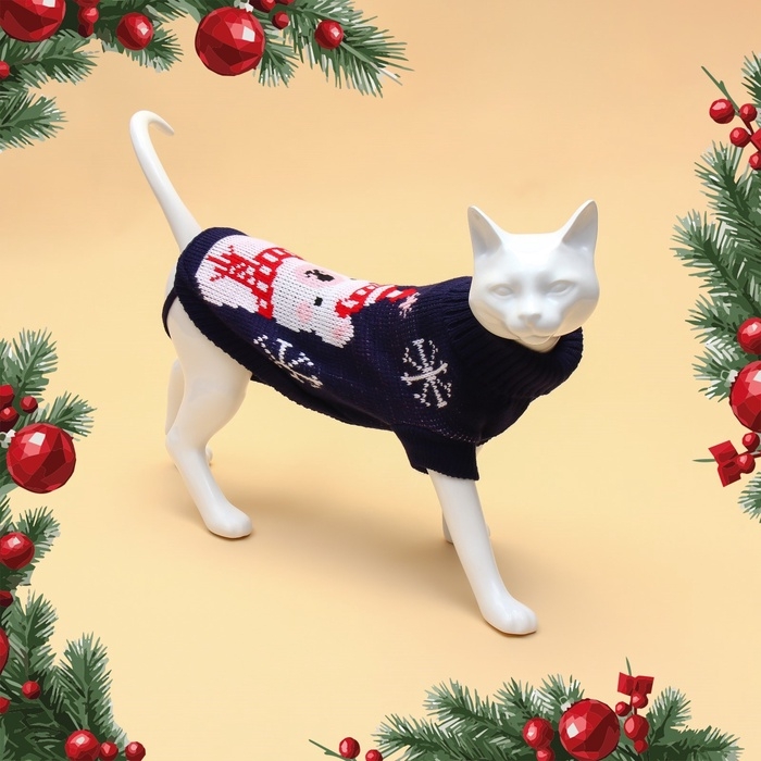 Свитер "Горошек", размер 10 (ДС 23-26, ОГ 28-35, ОШ 18-22 см), синий