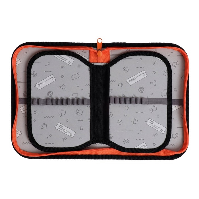 Пенал 3 секции, вкладка внутри, 140 х 210 х 40 мм, тканевый, Calligrata TOP Block Пенал 3 секции, вкладка внутри, 140 х 210 х 40 мм, тканевый, Calligrata TOP Block "Скелетики"