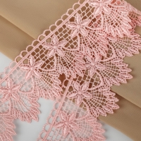 Кружево гипюровое, 49 мм &times; 11 &plusmn; 1 м, цвет нежно-розовый