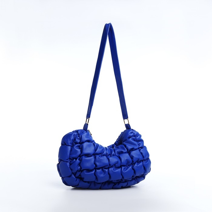 Сумка-багет на молнии, цвет синий