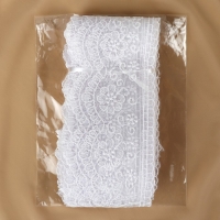 Кружево на сетке, 85 мм &times; 11 &plusmn; 1 м, цвет белый