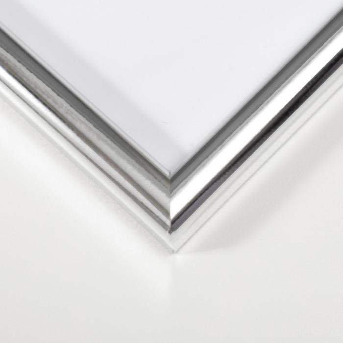 Фоторамка пластик 40х50 см, серебро (пластиковый экран)