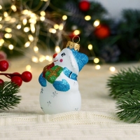Ёлочная игрушка "Снеговик с бантом" 9,7 см Ёлочная игрушка "Снеговик с бантом" 9,7 см