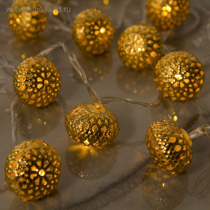 Гирлянда «Нить» 4 м с насадками «Фонарик», IP20, прозрачная нить, 20 LED, свечение тёплое белое, 8 режимов, 220 В Гирлянда «Нить» 4 м с насадками «Фонарик», IP20, прозрачная нить, 20 LED, свечение тёплое белое, 8 режимов, 220 В