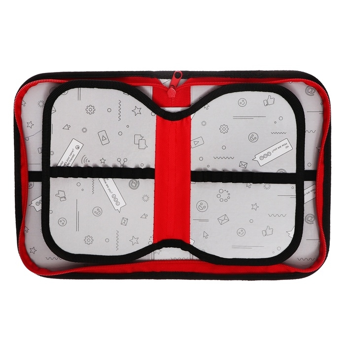 Пенал 3 секции, вкладка внутри, 140 х 210 х 40 мм, тканевый, Calligrata TOP Block Пенал 3 секции, вкладка внутри, 140 х 210 х 40 мм, тканевый, Calligrata TOP Block "Кеды аниме"