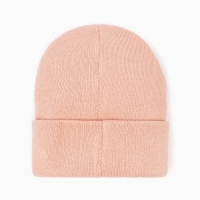 Шапка для девочки двухслойная , цвет пудра, размер 46-50