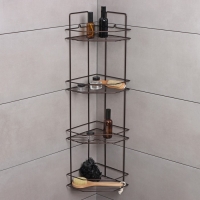 Полка угловая для ванной 4-х ярусная Эконом, 219×219×836 cм, цвет медная искра Полка угловая для ванной 4-х ярусная Эконом, 219×219×836 cм, цвет медная искра